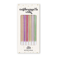 KIT DE 6 VELAS COLORIDAS PARA CELEBRAR | THE GREAT MOUSTACHE | 1 UNIDAD | 7427246047522