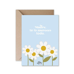 TARJETA - MADRE TE LO MERECES TODO + SOBRE KRAFT | THE GREAT MOUSTACHE | 1 UNIDAD | 7427246048123