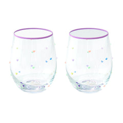 JUEGO 2 VASOS CRISTAL 500 ML CON CORAZONES EN CAJA REGALO | EASY LIFE | 1 UNIDAD | 8001544168586