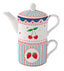 Set Taza y Tetera 280 ml Porcelana Fruit Mania Marca Easy Life