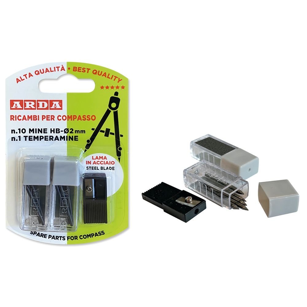 BLISTER SACAPUNTAS + MINAS PARA COMPAS | 20 UNIDADES | (ARDA)