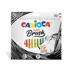 Rotulador Carioca Super Brush 20 Colores Surtidos | Universal Española S,A, | Pack 1 Unidades