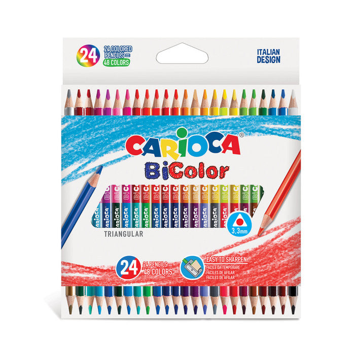LAPIZ CARIOCA BICOLOR TRIANGULAR 24 UNIDADES 48 COLORES | 1 UNIDADES | (UNIVERSAL ESPAÑOLA S,A,)