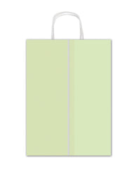 BOLSA REGALO ASA RETORCIDA LUNARES VERDE Y KRAFT 26X36X12CM | SADOCH | 1 UNIDAD | 8006715293272