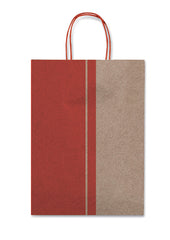 BOLSA REGALO LUNARES ROJO Y KRAFT 16X21X8CM | SADOCH | 1 UNIDAD | 8006715293456