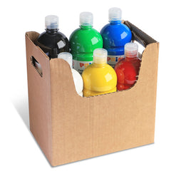 PACK 6 TEMPERA LIQUIDA 1000 ML COLORES BASICOS CAJA CARTON | 1 UNIDADES | (PRIMO)