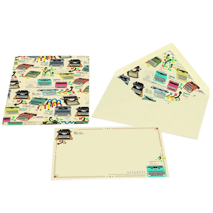 PORTAFOLIO CON SET CARTAS OLIVETTI GRANDE | 5 UNIDADES | (KARTOS)