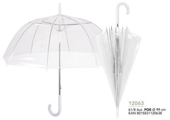 PARAGUAS LARGO MUJER 61/8 AUT TRANSPARENTE POE | PERLETTI | 1 UNIDAD | 8015831120638