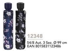 PARAGUAS MUJER MINI PLEGABLE 54/8 AUT, DISEÑO FLORAL | PERLETTI | 1 UNIDAD | 8015831123486