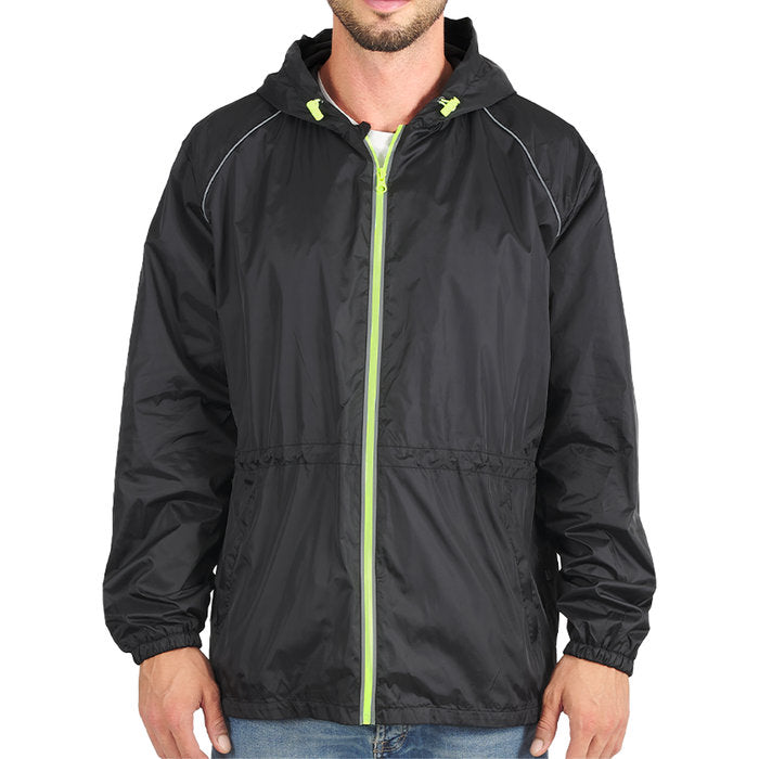 CHUBASQUERO HOMBRE NEGRO DETALLES REFLECTANTES T, L | PERLETTI | 1 UNIDAD | 8015831142418