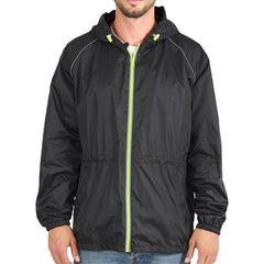 CHUBASQUERO HOMBRE NEGRO DETALLES REFLECTANTES T, L | PERLETTI | 1 UNIDAD | 8015831142418