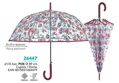 PARAGUAS MUJER 61/8 AUT, POE TRANSPARENTE CON FOLLAJE | PERLETTI | 1 UNIDAD | 8015831264479