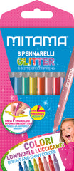 Rotuladores Triangulares Super Glitter 8 Colores | Mitama Papeleria Basica | Pack 1 Unidades
