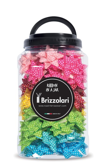 BOTE 120 COCAS ESTRELLAS LUNARES 10M COLORES SURTIDOS | BRIZZOLARI | 1 UNIDAD | 8031653425102