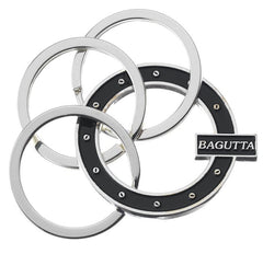 LLAVERO CIRCULAR NEGRO PLATEADO CON CLAVIJAS | BAGUTTA | 1 UNIDAD | 8050999818065