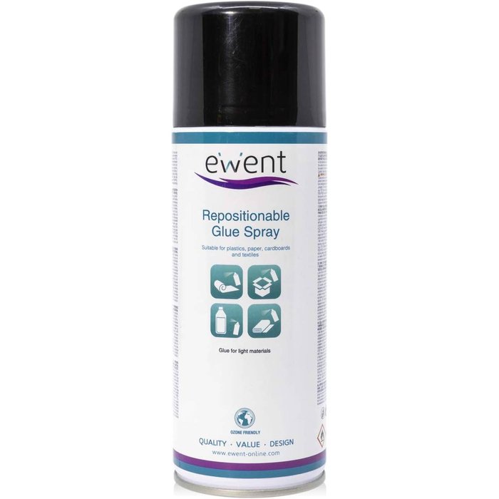 Pegamento en spray reposicionable secado rápido 400 ml Ewent