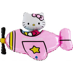 GLOBO AVION ROSA DE HELLO KITTY 76 CM | GRABO BALLOONS | 1 UNIDAD | 8057680306504