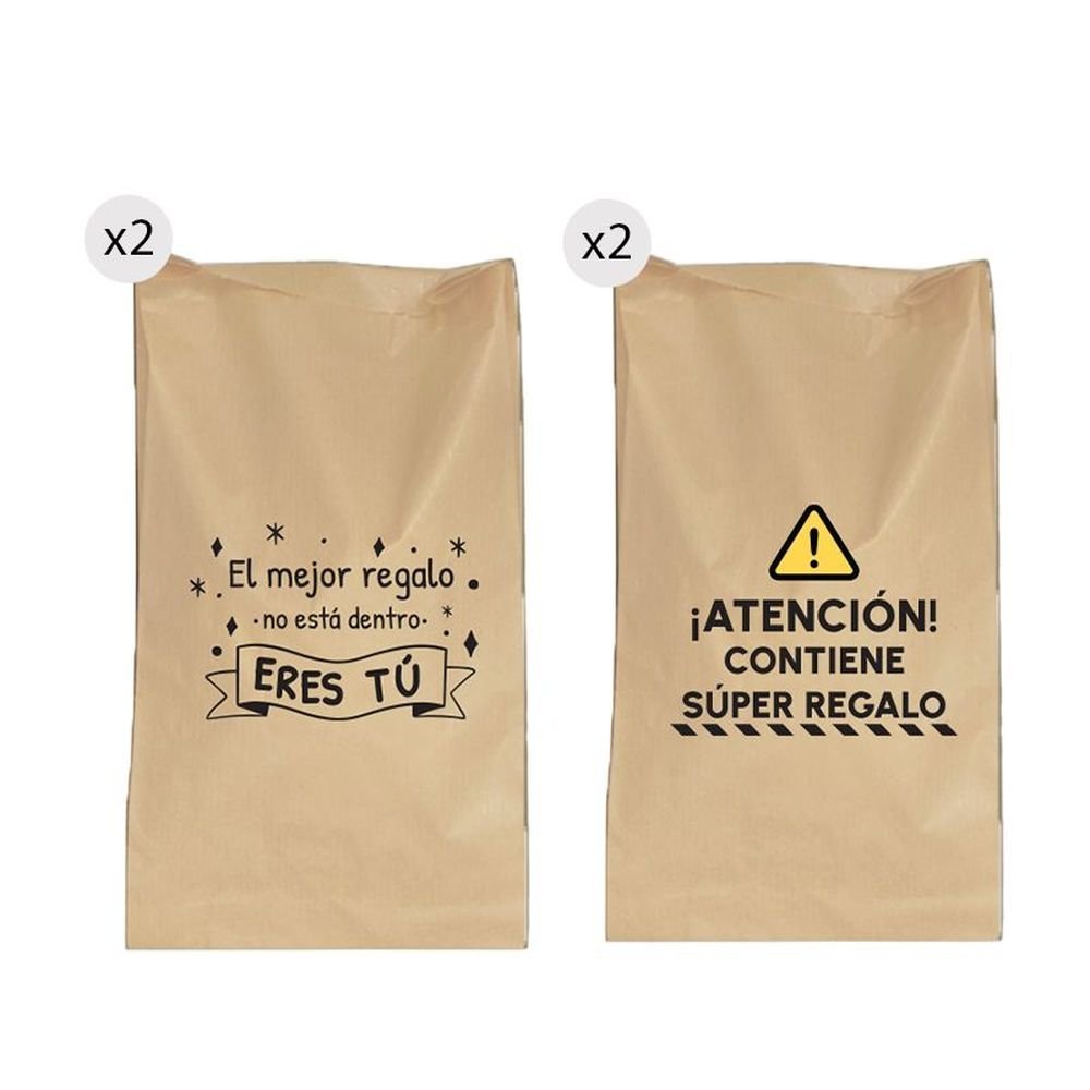 JUEGO DE 4 SOBRES DE REGALO 20X30 FRASES | DCASA | ENVASE 10 UDS. UNIDAD | 8410000176186