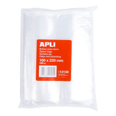 BOLSAS AUTOCIERRE 160 X 220 MM 100 UDS TRANSPARENTES | APLI | 1 UNIDAD | 8410782131304