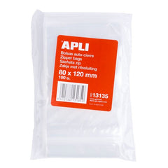 BOLSAS AUTOCIERRE 80 X 120 MM 100 UDS TRANSPARENTES | APLI | 1 UNIDAD | 48410782131357