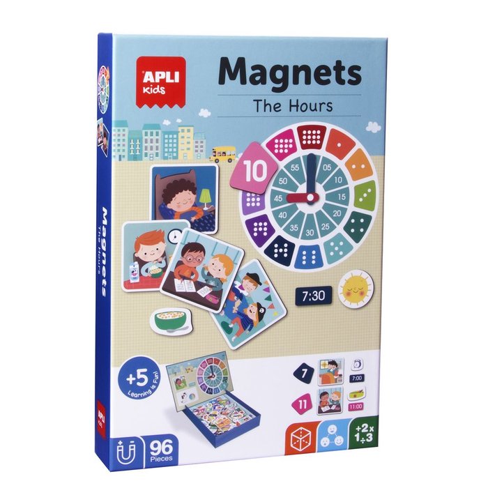 MAGNETS APRENDO LAS HORAS | APLI JUEGOS | 1 UNIDAD | 8410782185734