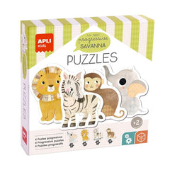 PUZZLE INFANTIL MI PRIMERA SABANA 3-4-5 PIEZAS 4 PUZZLES | APLI JUEGOS | 1 UNIDAD | 8410782194408
