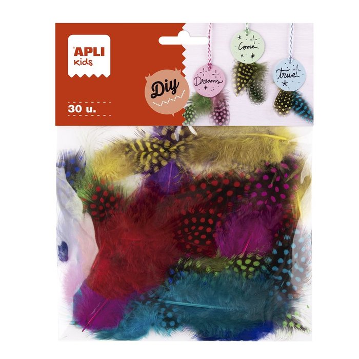 BLISTER 30 PLUMAS DECORATIVAS SURTIDAS | 1 UNIDADES | (APLI MANUALIDADES)