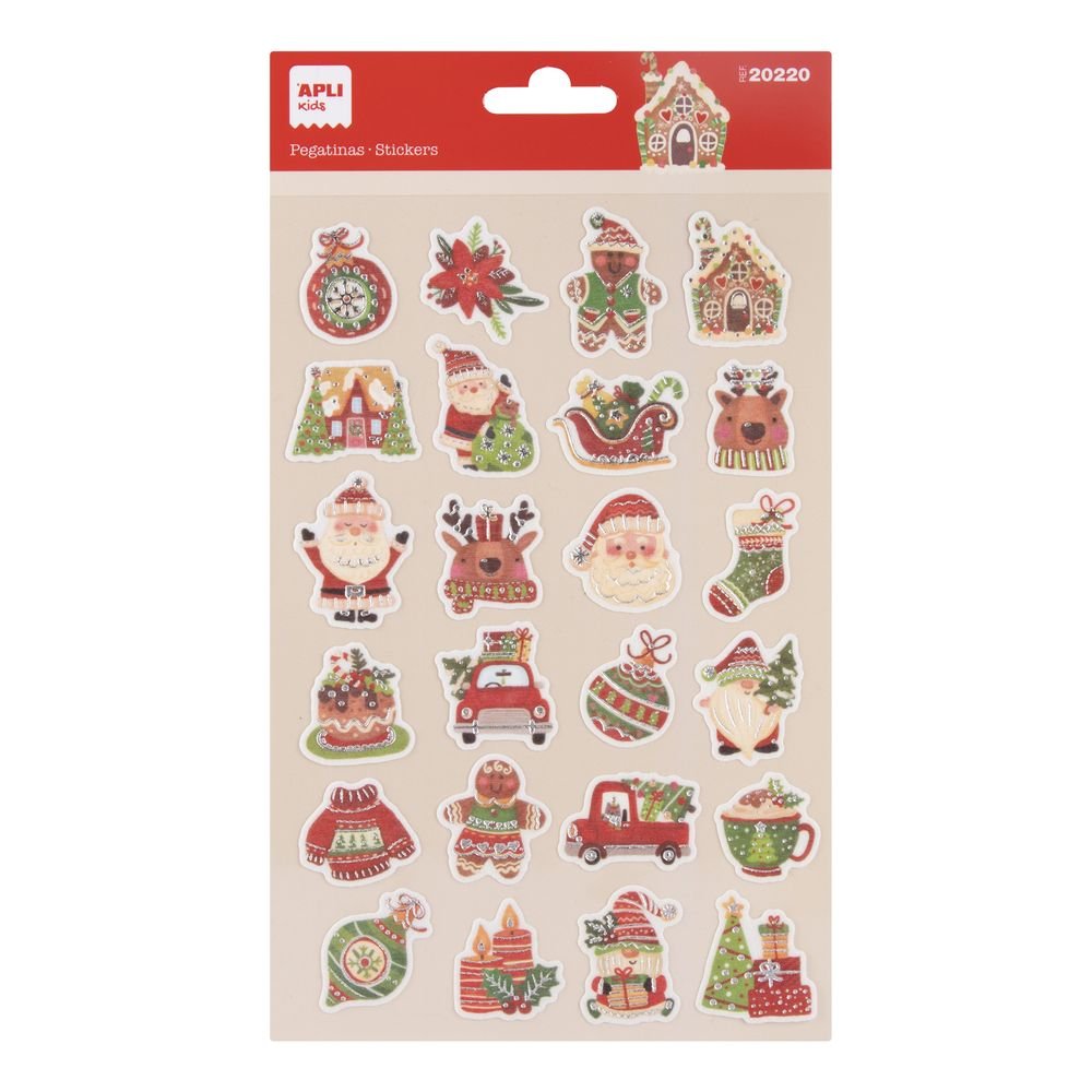 BLISTER PEGATINAS NAVIAD XMAS PAPA NOEL 1 HOJA | APLI MANUALIDADES | ENVASE 5 UDS. UNIDAD | 18410782202209