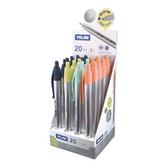 EXP, 20 UDS BOLIGRAFO MILAN P1 SILVER TINTA AZUL 1MM | 20 UNIDADES | (MILAN)