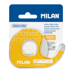 CINTA ADHESIVA MILAN DOBLE CARA 15 MM X 10 M BLISTER | 12 UNIDADES | (MILAN)