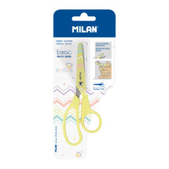 TIJERA MILAN BASIC PASTEL SUGAR DIAMOND AMARILLO BLISTER | 12 UNIDADES | (MILAN)