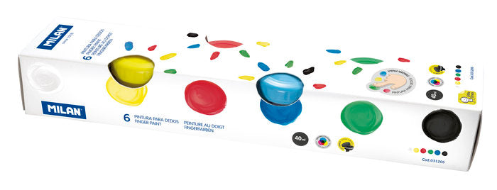PINTURA PARA DEDOS MILAN 40ML 6 COLORES SURTIDOS | MILAN | 1 UNIDAD | 8411574093077