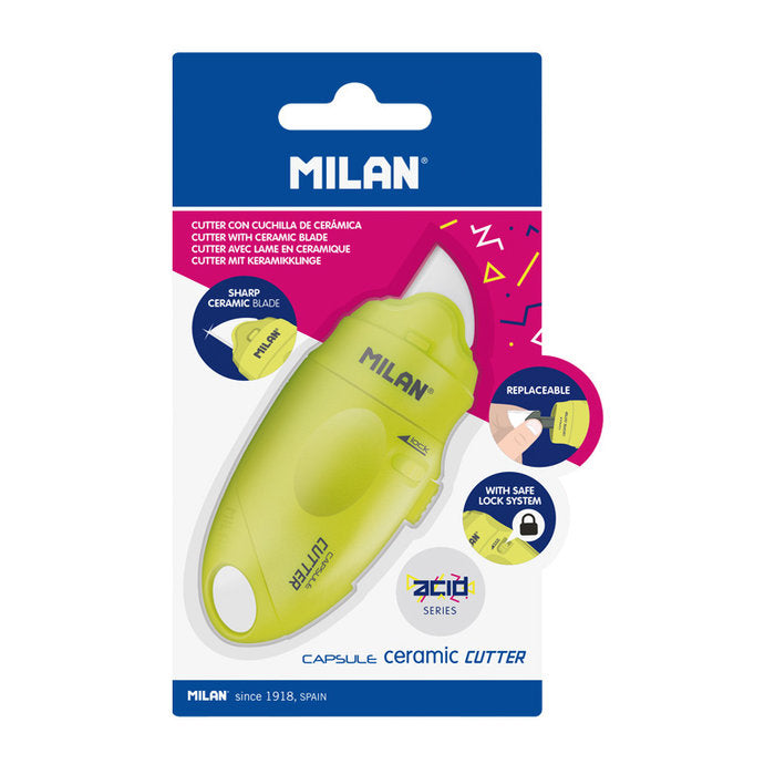 BLISTER CUTER HOJA CERAMICA CAPSULE SERIE ACID AMARILLO | MILAN | 1 UNIDAD | 8411574099284