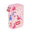 Plumier 2 Pisos con Contenido Serie Flowicorn Rosa Milan Diseño