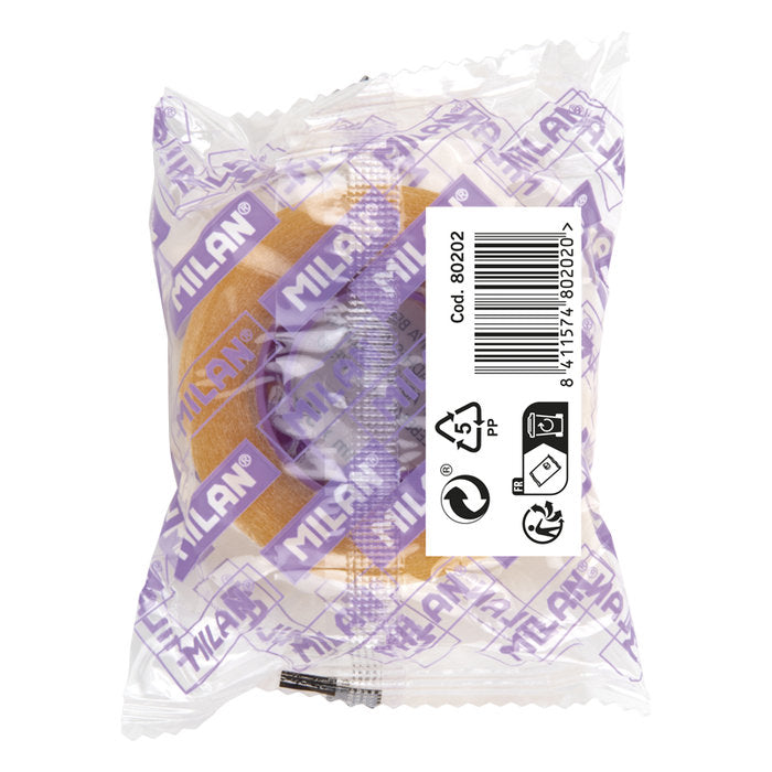 CINTA ADHESIVA 19MMX33M AMARILLO TRANSPARENTE NUEVO FORMATO | 8 UNIDADES | (MILAN)