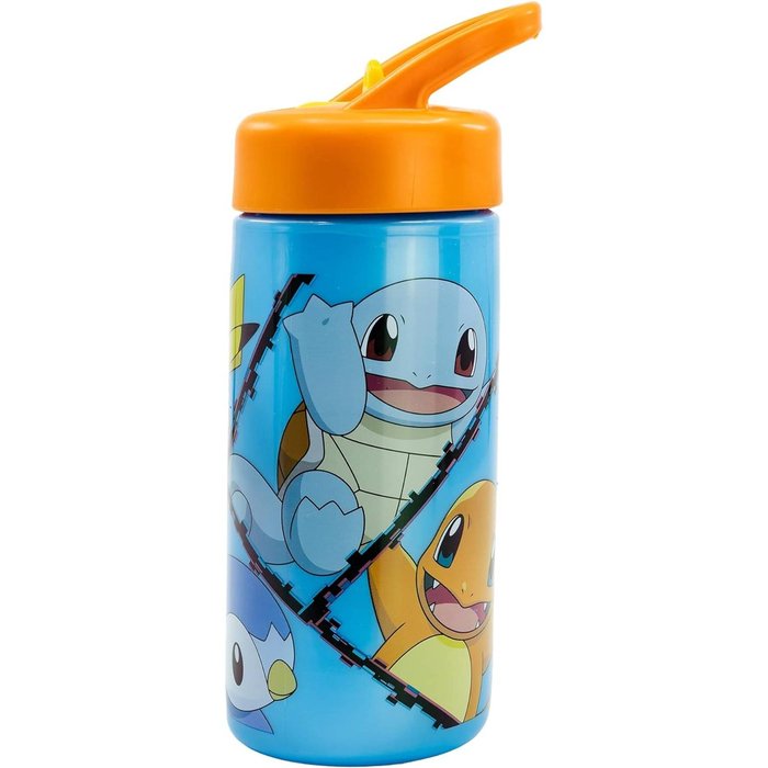 BOTELLA INFANTIL PLASTICO CON PAJITA 410ML POKEMON PIKACHU | STOR | 1 UNIDAD | 8412497080014