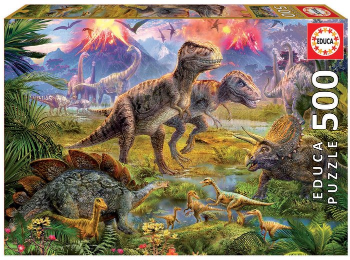 PUZZLE EDUCA 500 PIEZAS ENCUENTRO DE DINOSAURIOS | EDUCA-BORRAS | 1 UNIDAD | 8412668159693