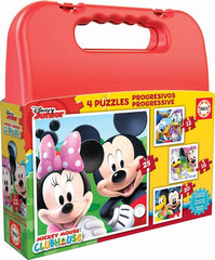 MALETA PUZZLES PROGRESIVOS MICKEY MOUSE 12-16-20-25 | EDUCA-BORRAS | 1 UNIDAD | 8412668165052