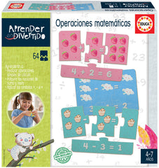 PUZZLE EDUCA OPERACIONES MATEMATICAS 64 PIEZAS | EDUCA-BORRAS | 1 UNIDAD | 8412668186996