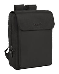 MOCHILA CON SOLAPA PORTATIL 13,3´´+USB BUSINESS BLACK | SAFTA BUSINESS