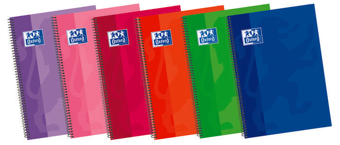 Bloc Espiral A4 Liso 80H 90g | Oxford | Cartón | Formato A4 | Pack 5 Unidades