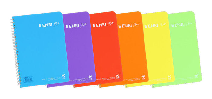 Bloc Espiral A4 Cuadro 4MM 80H 90g | Enri 2000, S,A, | Polipropileno | Formato A4 | Pack 5 Unidades