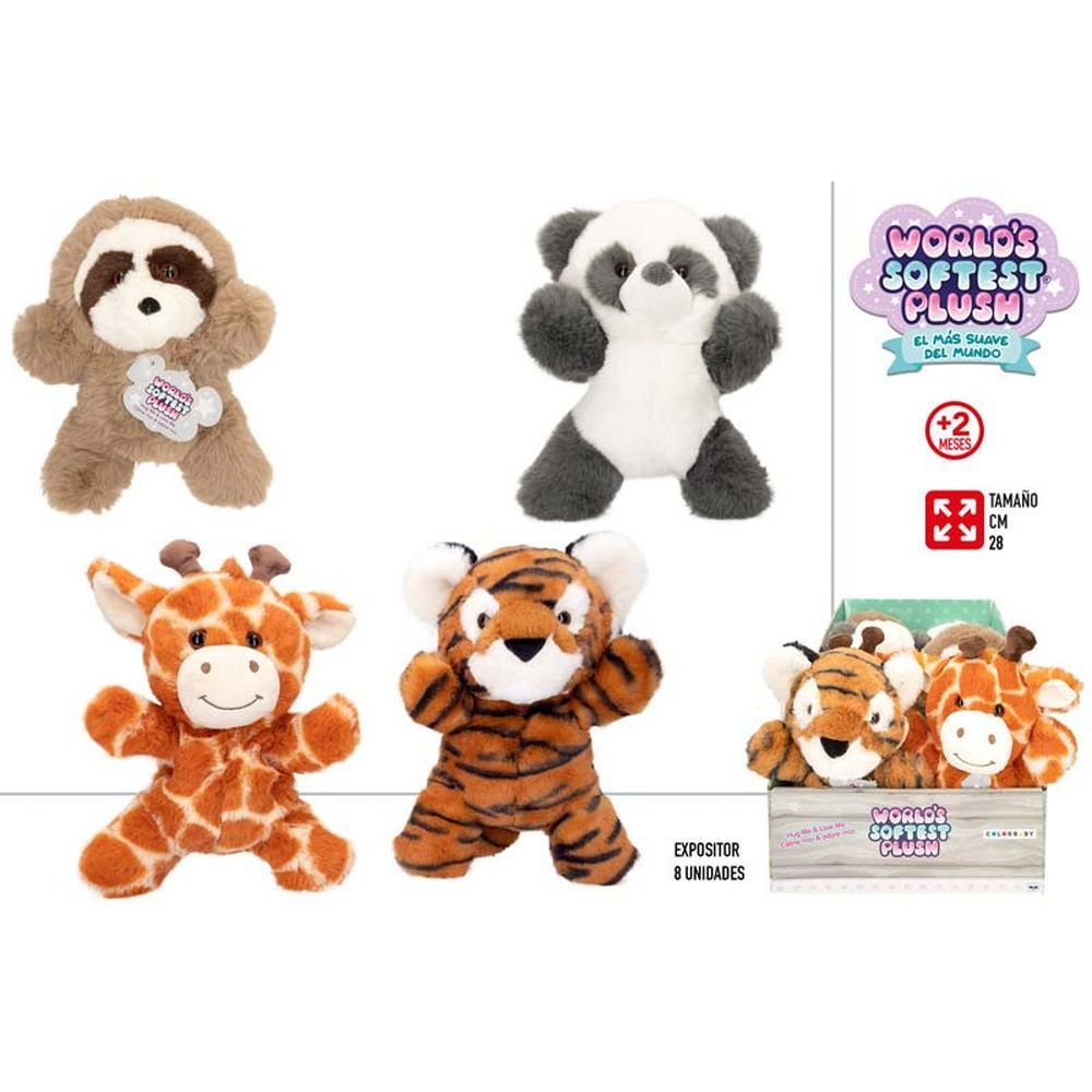 EXPOSITOR 8 PELUCHES HUGGEES 28CM SURTIDOS | COLORBABY | ENVASE 8 UDS. UNIDAD | 18412842472973