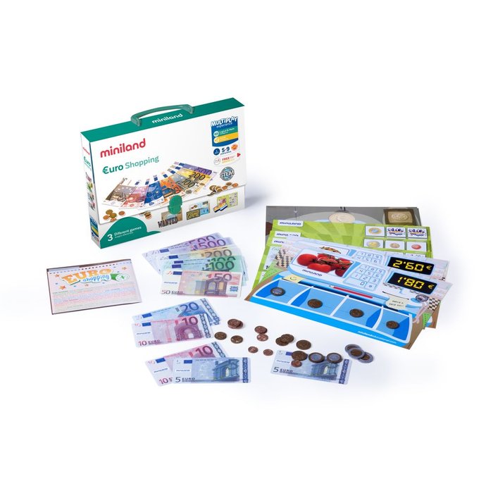JUEGO APRENDIZAJE DE LA MONEDA EURO SHOPPING | MINILAND | 1 UNIDAD | 8413082453084