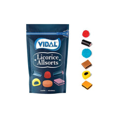 BOLSA CARAMELOS MASTICABLES LICORICES ALLSORTS 180GR | VIDAL GOLOSINAS | 1 UNIDAD | 18413178339305
