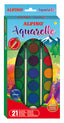 Estuche 21 acuarelas alpino + 2 pinceles colores surtidos