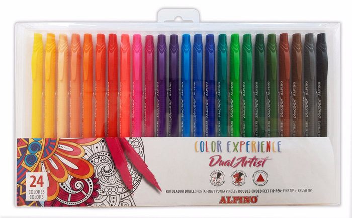 Rotulador Dual Artist Color Experience 24 Colores Surtidos | Alpino | Pack 1 Unidades