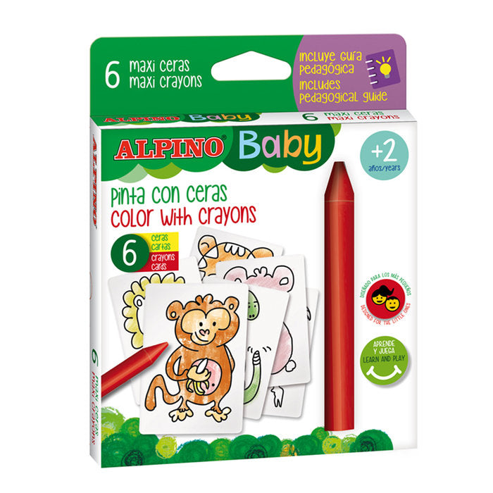 LAPIZ ALPINO BABY LA JUNGLA 6 COLORES SURTIDOS | 1 UNIDADES | (ALPINO)
