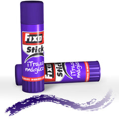 Pegamento en barra morado 40g Fixo Stick Mágico – Pack 12 unidades