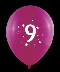 GLOBOS 30 CM Ø BOLSA-SOLAPA 10 UNIDADES SURTIDO NUMERO 9 | GRAN FESTIVAL ,S,A, | 1 UNIDAD | 8421332506893